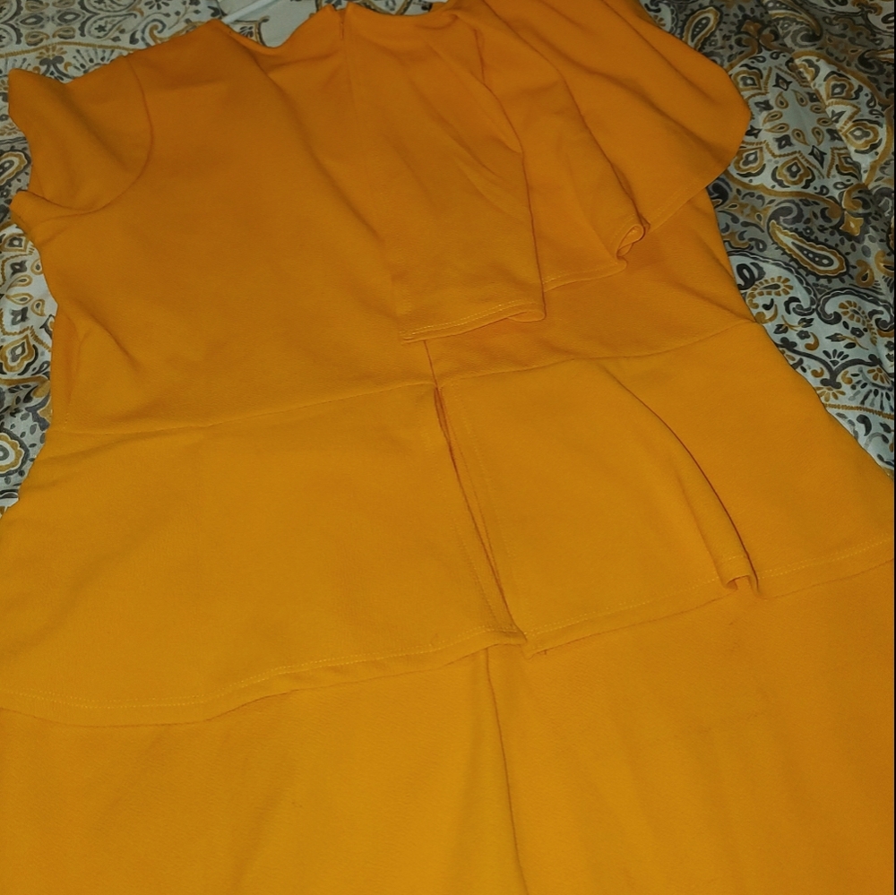 Gold Peplum Dress